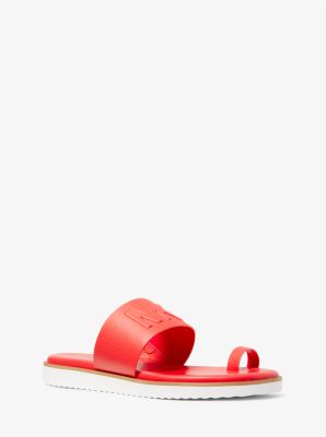 Rosa Embossed Faux Leather Slide Sandal