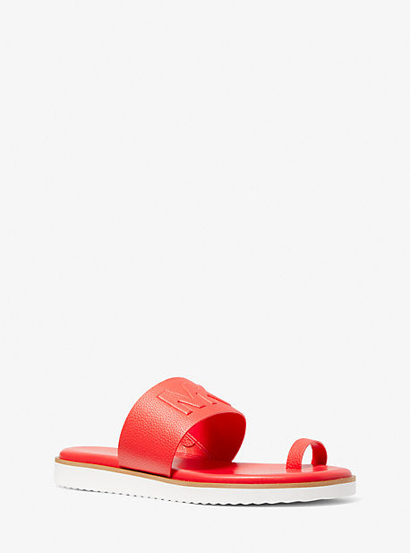 Rosa Embossed Faux Leather Slide Sandal