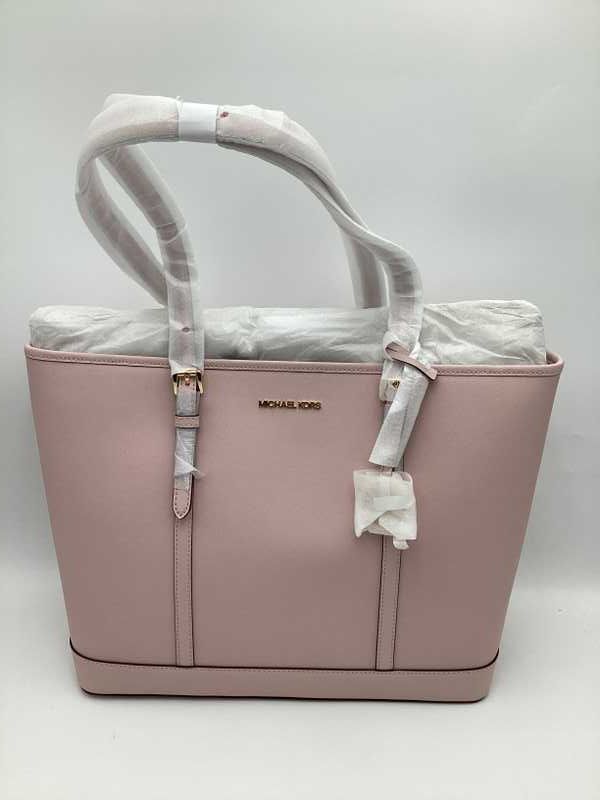 Michael deals Kors Pink Saffiano Leather Handbag Purse Jet Set Travel Tote Bag