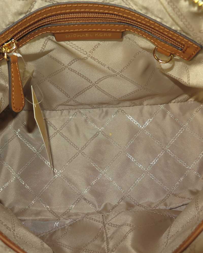 Brand NEW Michael Kors Handbag Veronica Medium Logo Dome Satchel  Brown/Acorn Hot