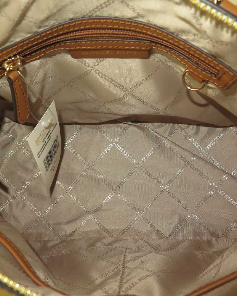 Brand NEW Michael Kors Handbag Veronica Medium Logo Dome Satchel  Brown/Acorn Hot