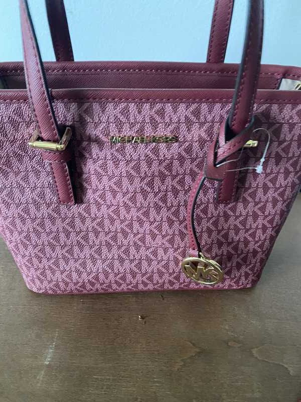 BRAND NEW Authentic Michael Kors Mercer Leather Accordion Bag in Berry RRP  $550 | eBay