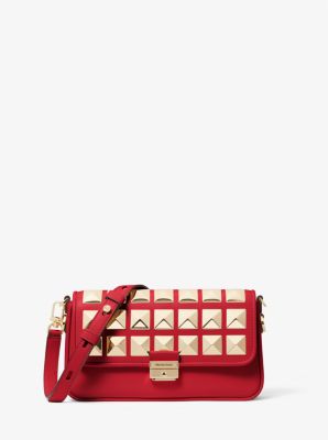 Michael kors red sales studded purse