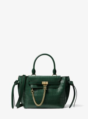 Hamilton Legacy Small Crocodile Embossed Leather Belted Satchel