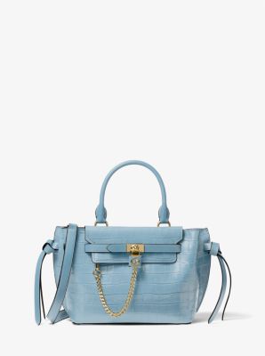 Hamilton Legacy Small Crocodile Embossed Leather Belted Satchel