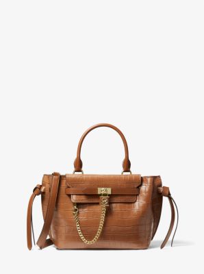 Hamilton Legacy Small Crocodile Embossed Leather Belted Satchel