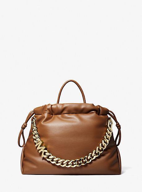 Lina Medium Logo Faux Leather Tote Bag