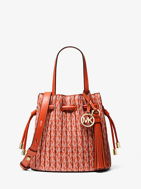 Willa Extra-Small Pleated Logo Tote Bag