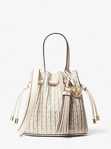 Willa Extra-Small Pleated Logo Tote Bag