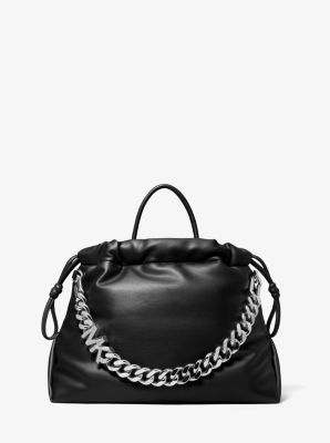 Lina Medium Logo Faux Leather Tote Bag