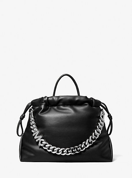 Lina Medium Logo Faux Leather Tote Bag