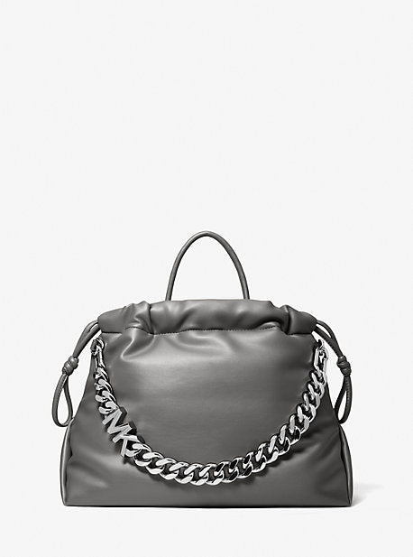 Lina Medium Logo Faux Leather Tote Bag