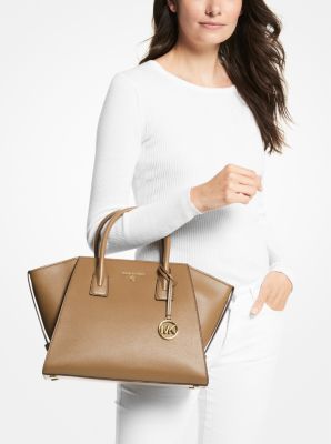 Avril Large Leather Top-Zip Satchel