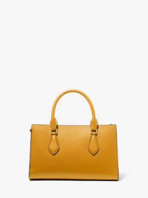 New - MICHAEL KORS Valerie Small fashion Pebbled Leather Satchel in Mandarin Orange