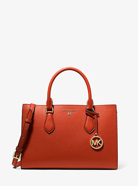 Valerie Medium Pebbled Leather Satchel