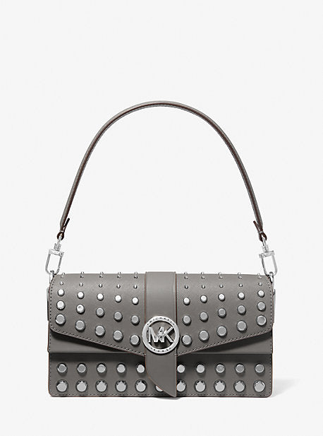 Greenwich Medium Studded Saffiano Leather Shoulder Bag | 55573 