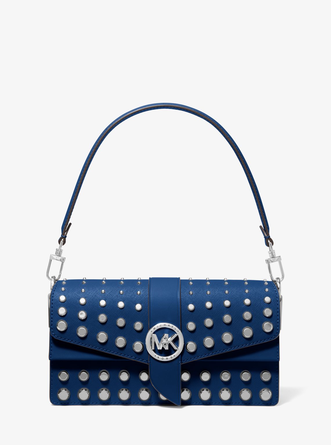 Greenwich Medium Studded Saffiano Leather Shoulder Bag 55573