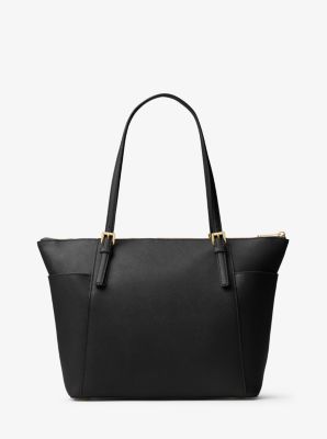 Jet Set Large Saffiano Leather Top-Zip Tote Bag