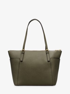 Jet Set Large Saffiano Leather Top-Zip Tote Bag