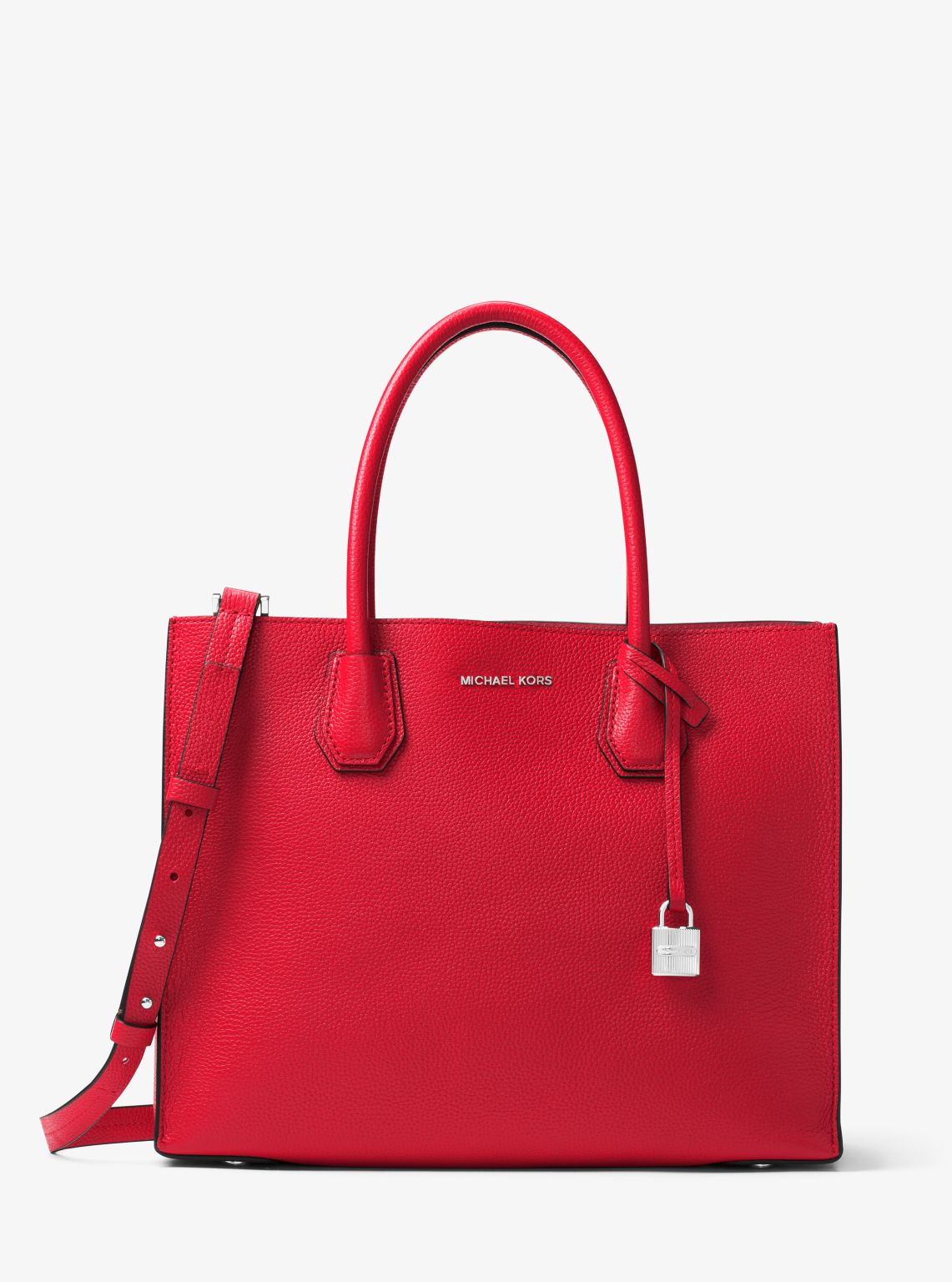 Michael Kors Mercer LARGE Leather Satchel Tote Bag in Cherry NWT