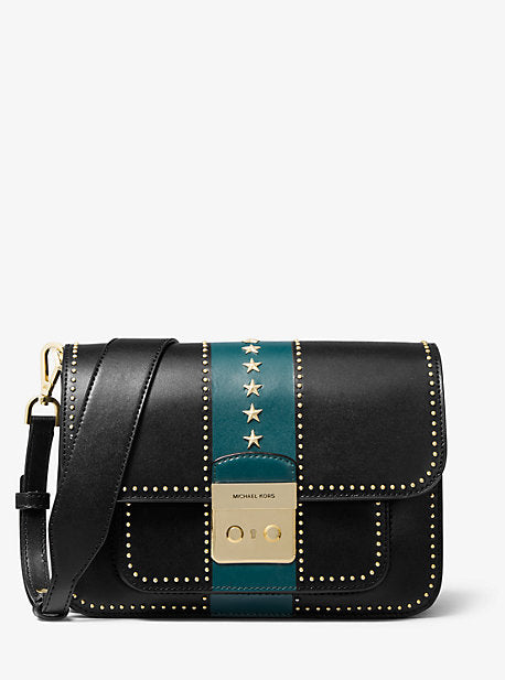 Sloan Editor Studded Leather Shoulder Bag