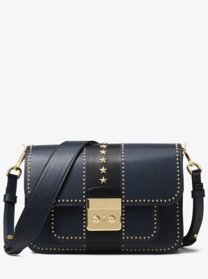 Sloan Editor Studded Leather Shoulder Bag