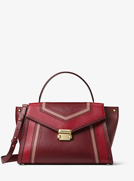 Whitney Large Tri-Color Leather Satchel