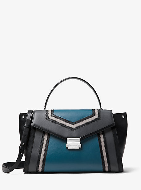 Whitney Large Tri-Color Leather Satchel