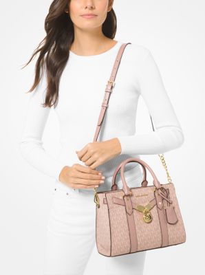 Michael kors nouveau hamilton small logo 2024 and leather satchel