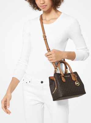 Camille Small Logo and Leather Satchel