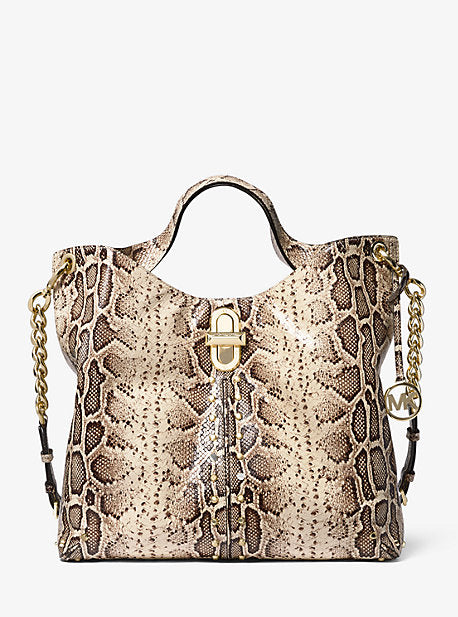 Uptown Astor Legacy Large Snake-Embossed Leather Tote Bag