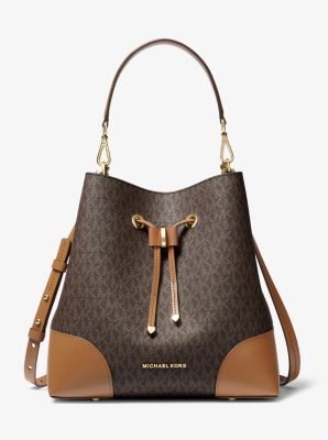 Michael kors mercer gallery convertible bucket leather shoulder bag sale