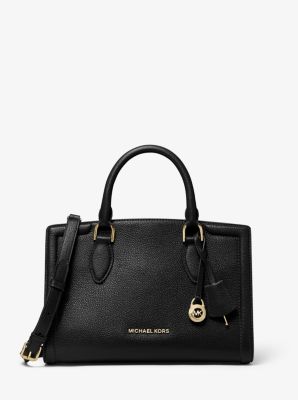 Zoe Medium Pebbled Leather Satchel