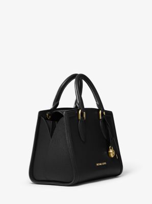 Zoe Medium Pebbled Leather Satchel