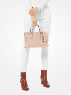 Zoe Medium Pebbled Leather Satchel