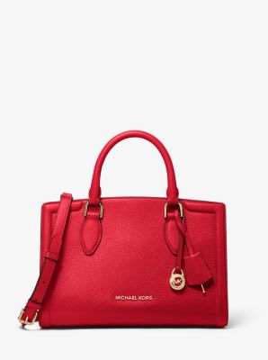 Zoe Medium Pebbled Leather Satchel