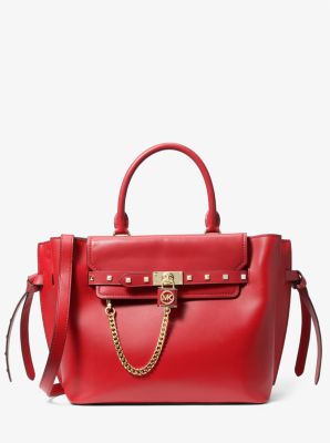 Hamilton Legacy Large Studded Leather Belted Satchel Michael