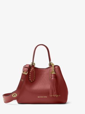 Brooklyn small leather satchel best sale michael kors