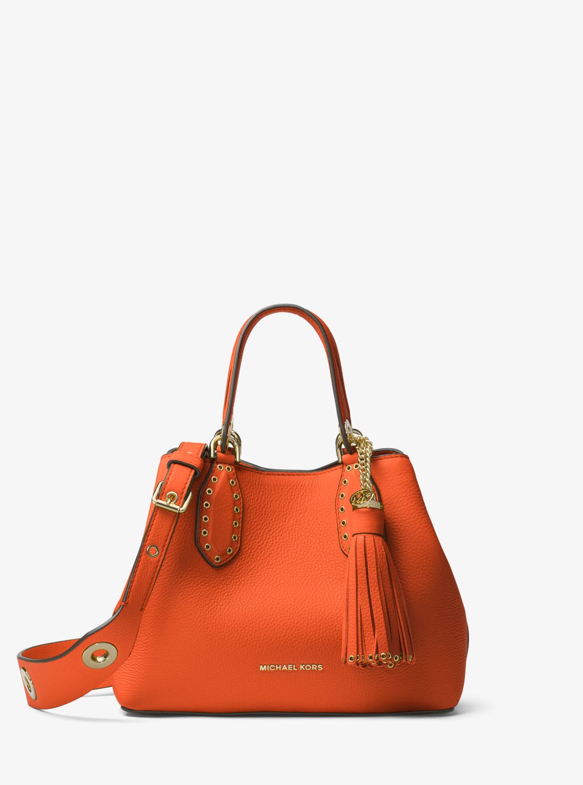 Brooklyn small leather clearance satchel michael kors