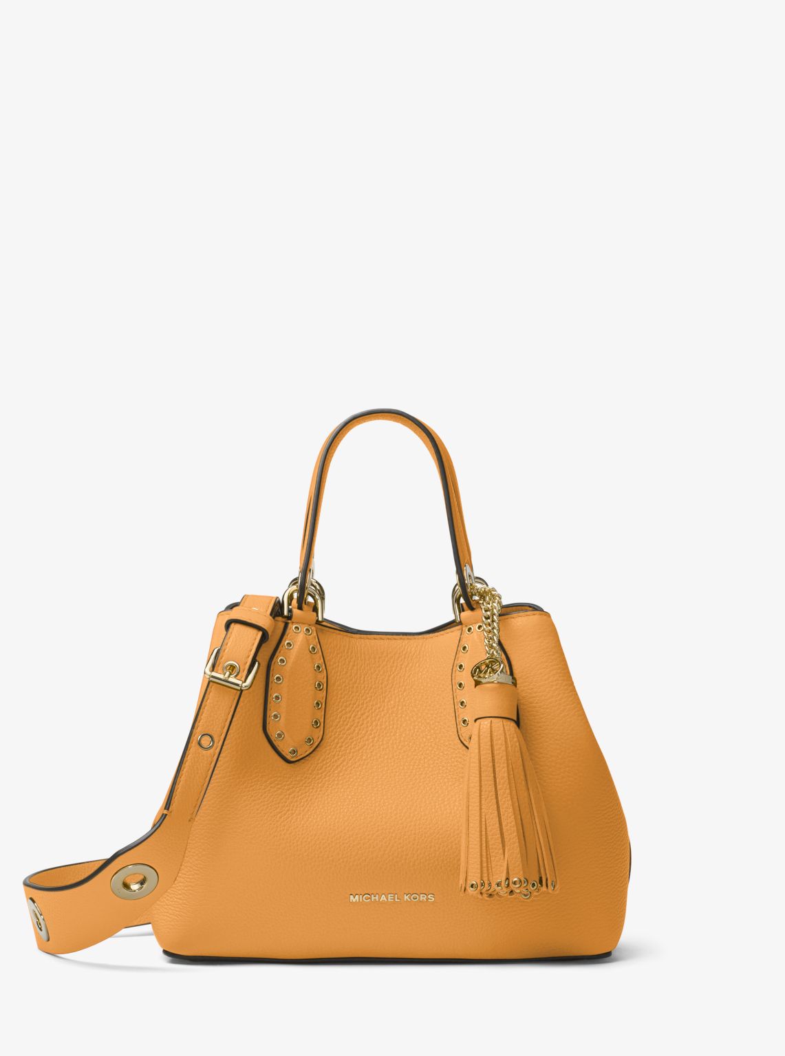 Michael kors brooklyn small leather satchel best sale