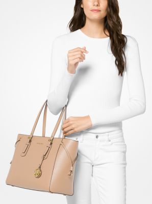 Voyager Medium Crossgrain Leather Tote Bag