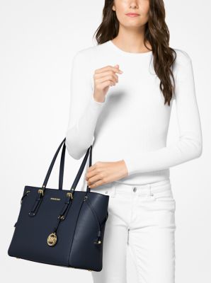 Voyager Medium Crossgrain Leather Tote Bag