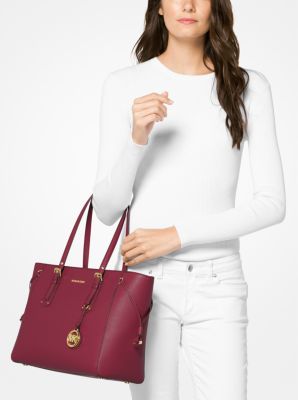 Voyager Medium Crossgrain Leather Tote Bag