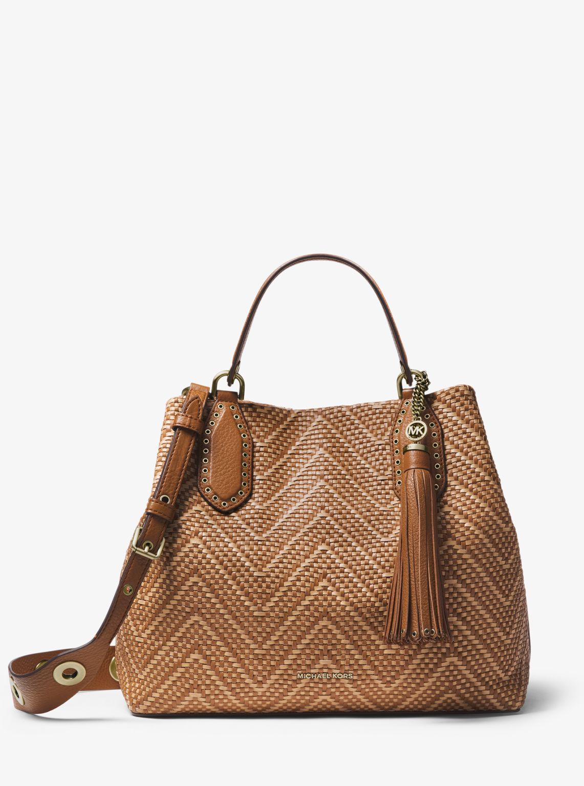 Brooklyn Large Woven Leather Satchel