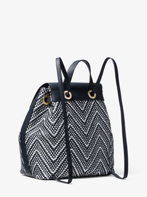 Junie Medium Woven Leather Backpack