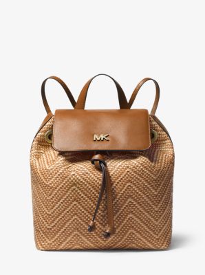 Junie Medium Woven Leather Backpack