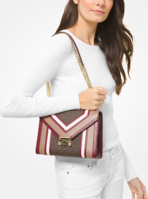 Whitney Large Logo and Leather Convertible Shoulder Bag