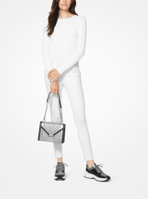 Whitney Large Metallic Logo Jacquard Convertible Shoulder Bag