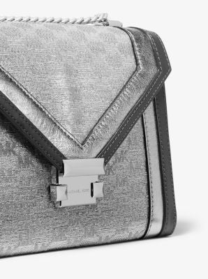 Whitney Large Metallic Logo Jacquard Convertible Shoulder Bag