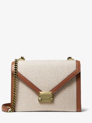 Whitney Large Hemp and Leather Convertible Shoulder Bag